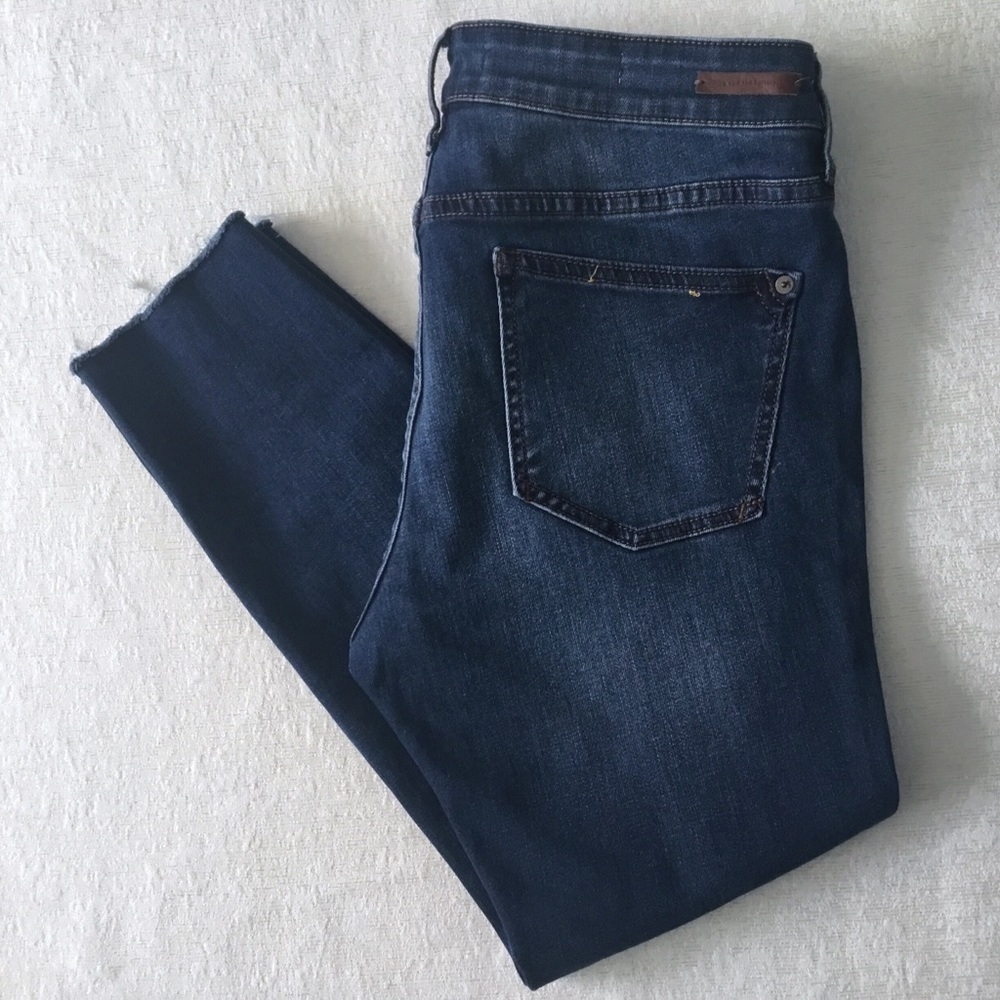 Pilcro And The Letterpress Mid-Rise Skinny Jeans Woman’s Size 30 Blue Slit Hem